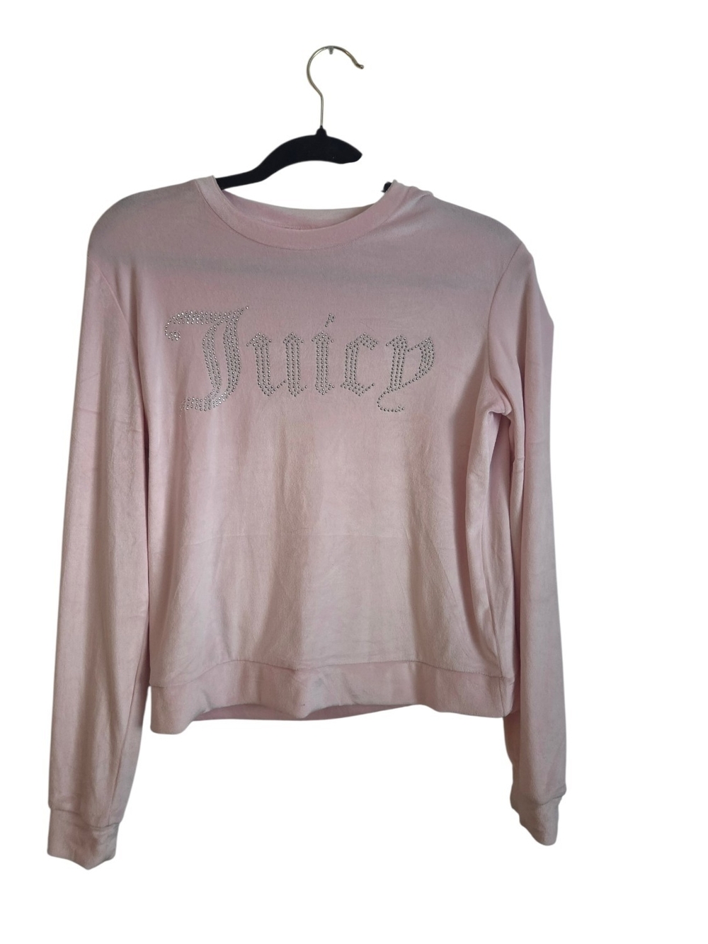 Juicy Couture Pink Crewneck w/  Silver Rhinestones, Y2K Vintage